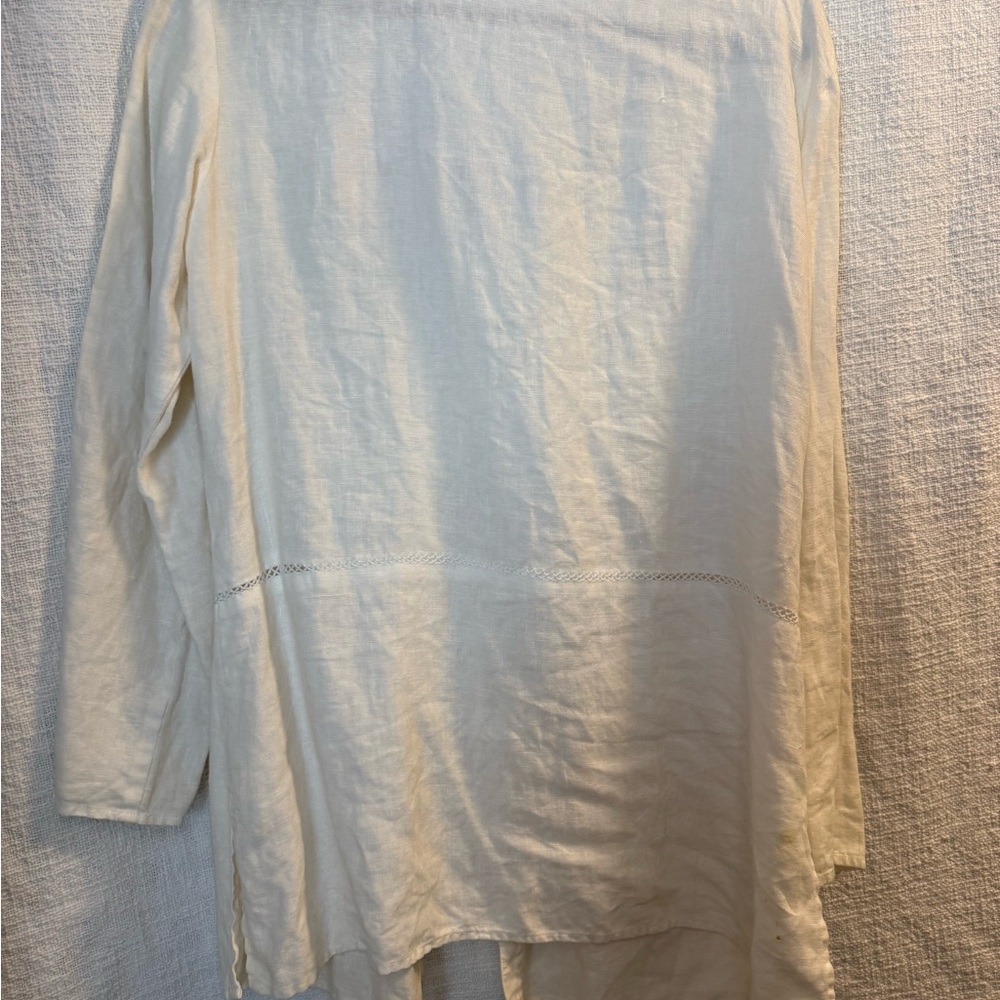 J. Jill Cream Linen Tunic Top